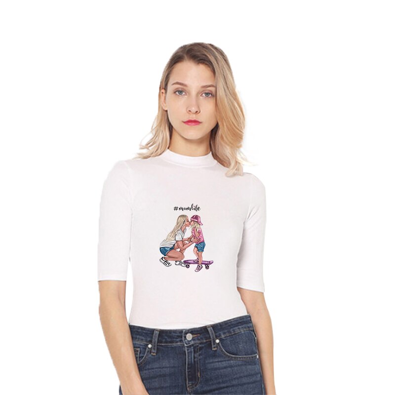 Mor pige varmefølsomme selvklæbende lapper gør-det-selv t-shirt strygelapper varmeoverførsel til pige mor skateboard badge på tøj