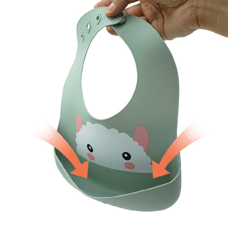 Zachte Siliconen Babi Bib Waterdicht Baby Slabbetjes Leuke Cartoon Gedrukt Kids Meisje Jongen Verstelbare Kinderen Bib Baby Lunch Feeding Stuff
