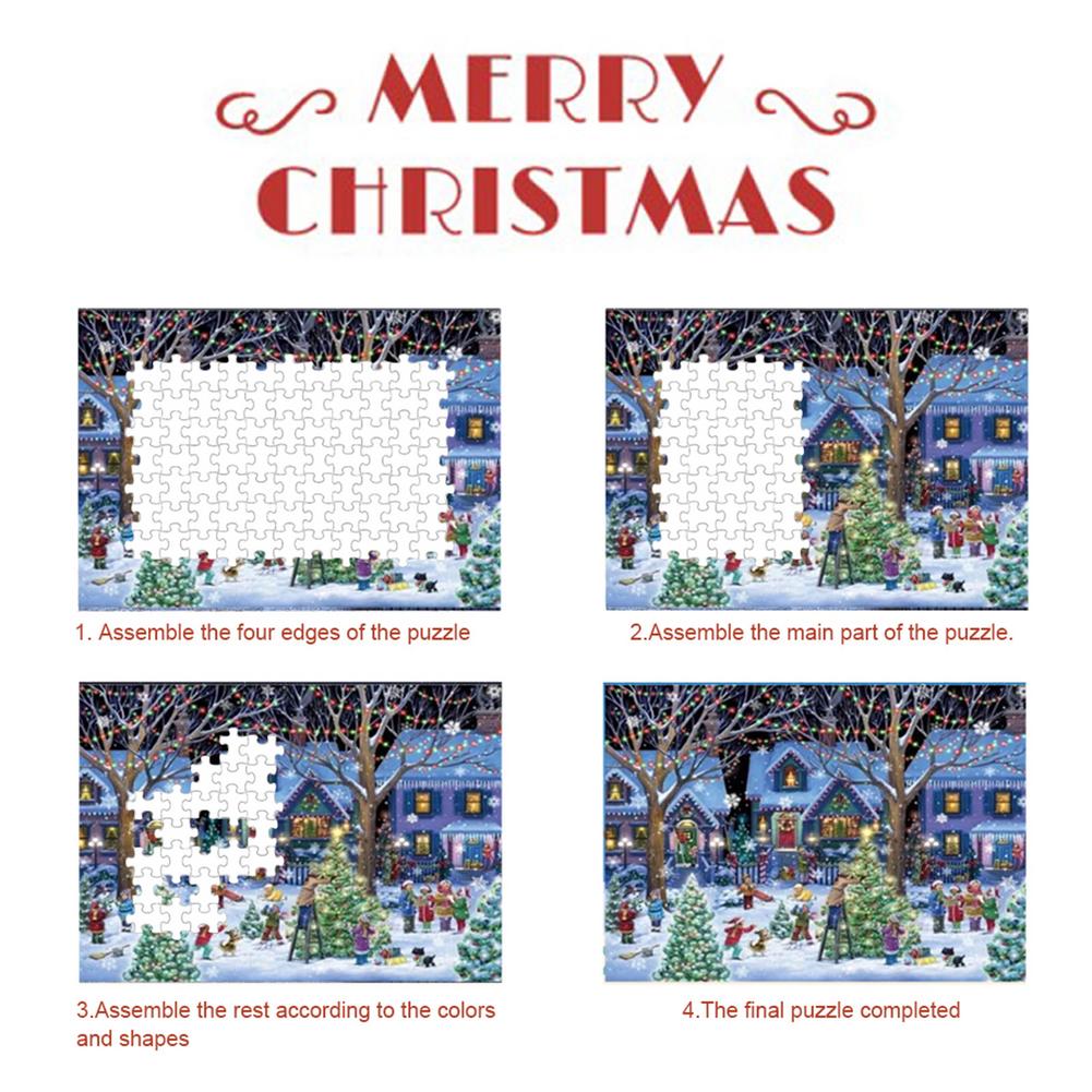 Jigsaw Puzzle 1000 Stück Weihnachten Muster Puzzle Spiel Pappe Montage Puzzles für Erwachsene Kinder Kinder Jigsaw Puzzle Spielzeug