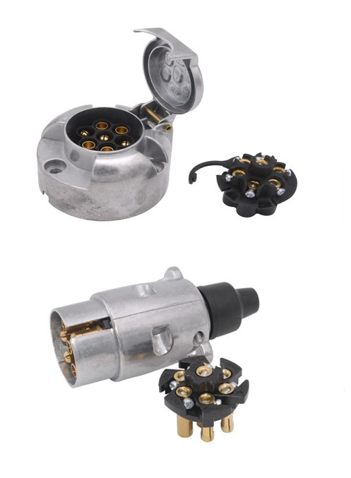 1 sarja 7 nastainen perävaunun pistoke ja 12v 7 nastainen asuntovaunun pistokesarja metalli perävaunun liitin autopart eurooppalaiset standardit autotarvikkeet