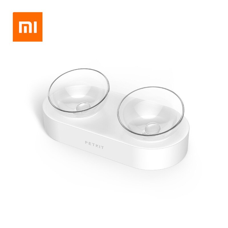 Xiaomi PETKIT Pet Bowl Feeding Dishes Adjustable Double Feeder Bowls Water Cup Cat Bowls Drinking Bowl Plastic / Stainless Steel: Plastic Double Bowls