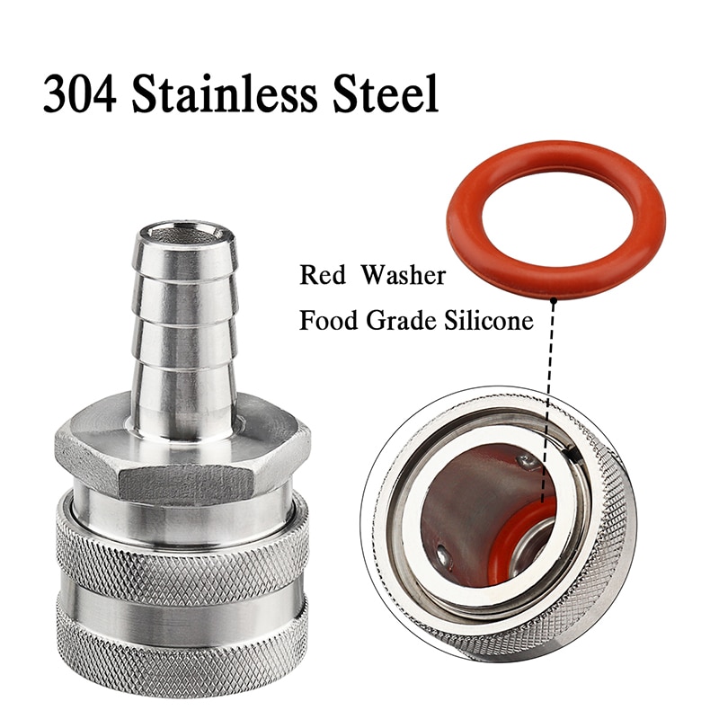 Stainless Female Quick Disconnect Set,1/2"barb and 1/2"NPT Fitting beer homebrew Female Quick Disconnect And Retail