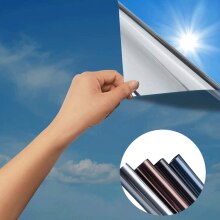 Window Tint One Way Privacy Glass Mirror Tint Non Adhesive Static Cling UV Blocking Heat Control Reflective Solar Vinyl Film