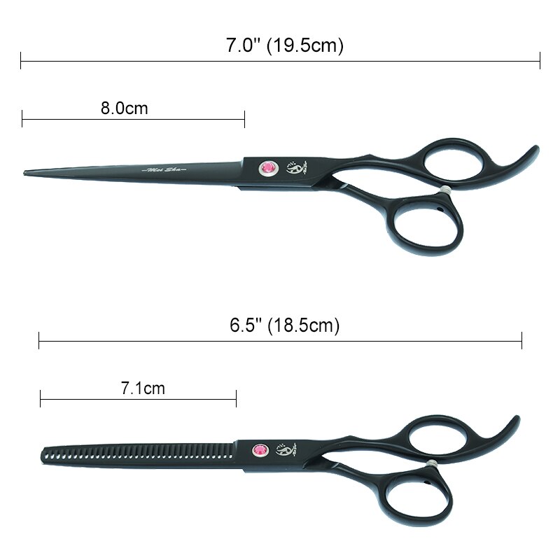 7" Japan 440C Dog Shears Pet Grooming Scissors Straight Curved Cutting Thinning Tijeras Animal Hair Trimmers B0032A