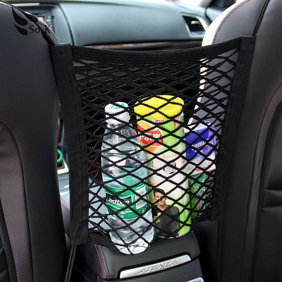 Bil ryddelige bageste bagagerum bagagerum opbevaring organisator lomme elastisk mesh netpose