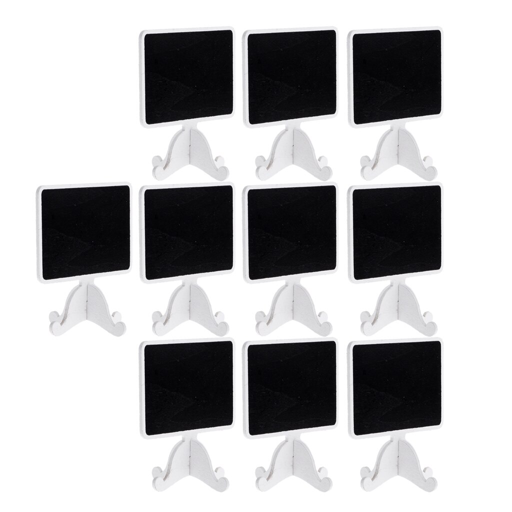 10 Stuks Houten Schoolbord Wedding Tafel Nummer Teken Met Base Voor Voedsel Display Labels Bruiloft Tafel Nummers Gast Naam Gunsten
