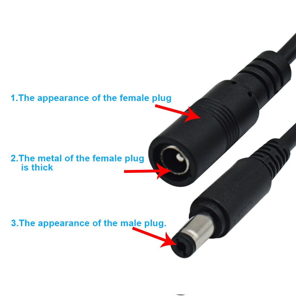 DC12V Power Verlengkabel Man Naar Female2.5 * 6mm Connector Voor CCTV camera Beveiliging Zwart 5M 10m 15m Power kabel