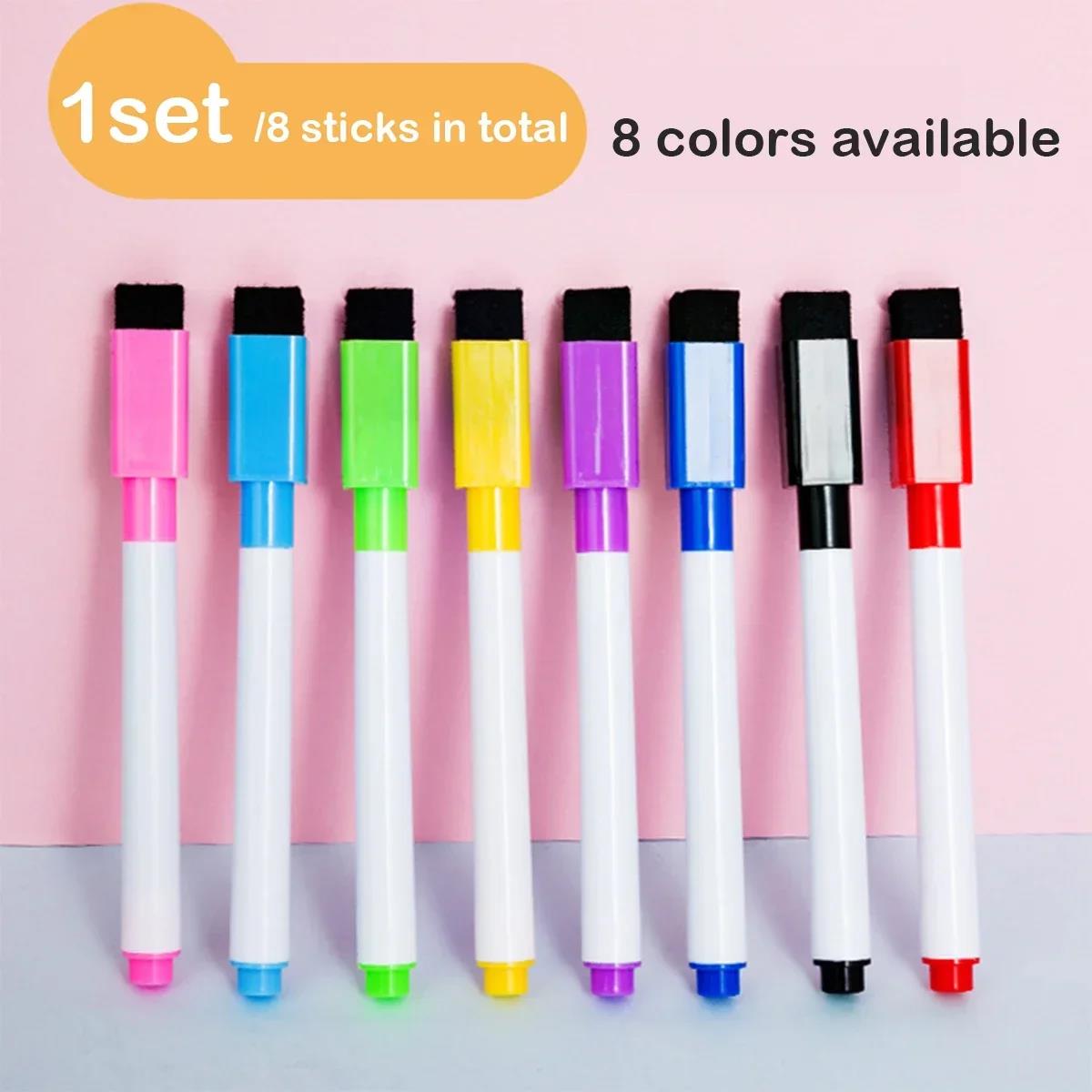 8 kleuren magnetische uitwisbare whiteboardstift, kleuropties, nummering, schrijfwaren, schoolbenodigdheden voor het schoolbord, notities voor leerlingen