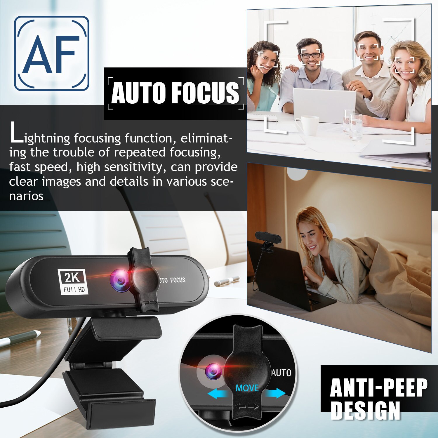 4K HD Webcam 1080P Computer Camera With Microphone Automatic Focus Network 2K Live Web USB Plug For Computer Work Laptop Game PC