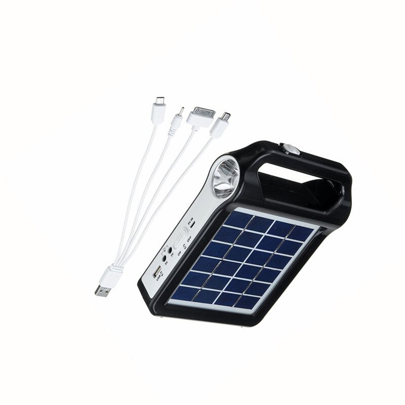 USB Charger Portable 6V Rechargeable Solar Panel Power Storage Generator System With Lamp Lighting Home Solar Energy System Kit