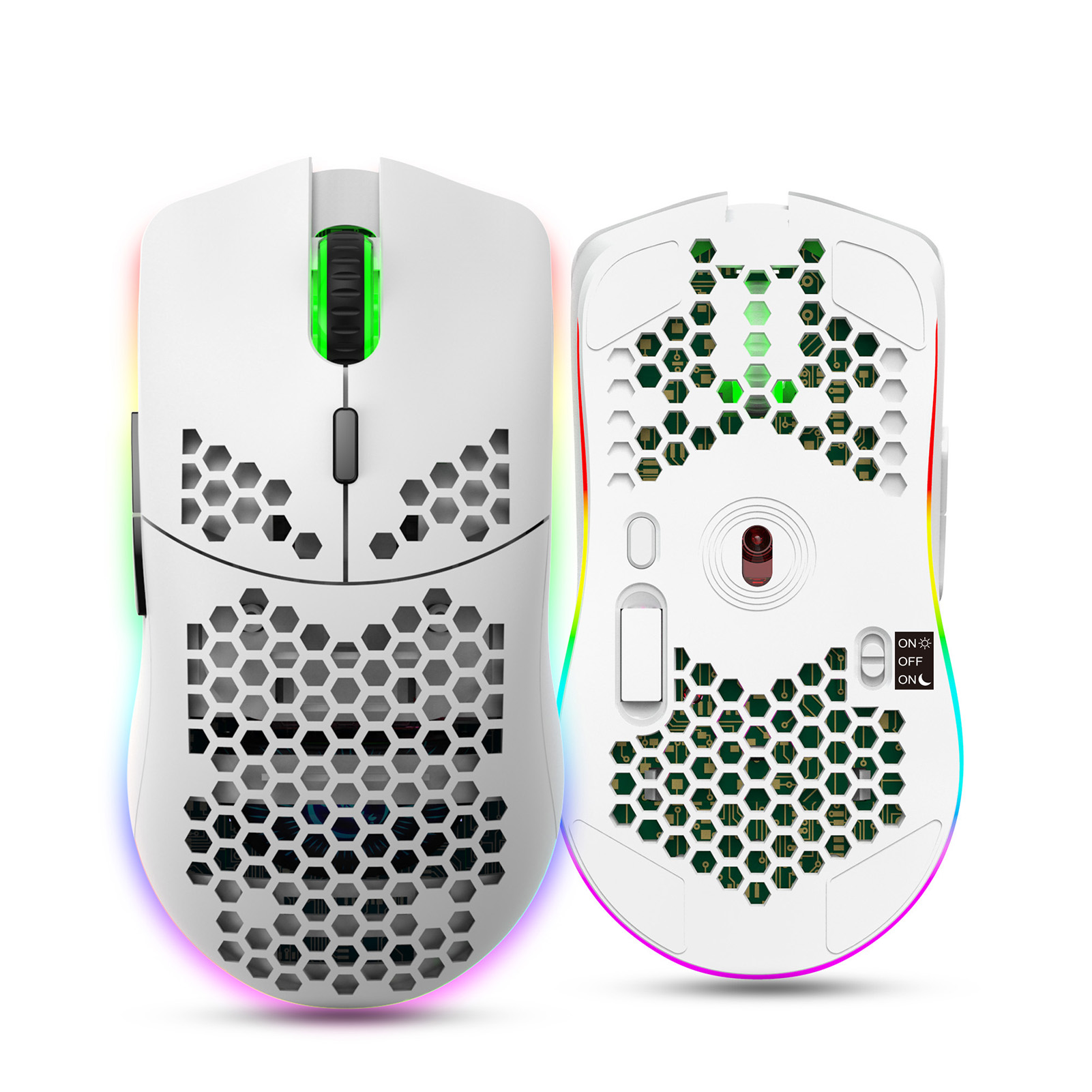 HXSJ T66 RGB 2.4G Wireless Gaming Mouse RGB Lighting Charging Mouse with Adjustable DPI Ergonomic for Desktop Laptop