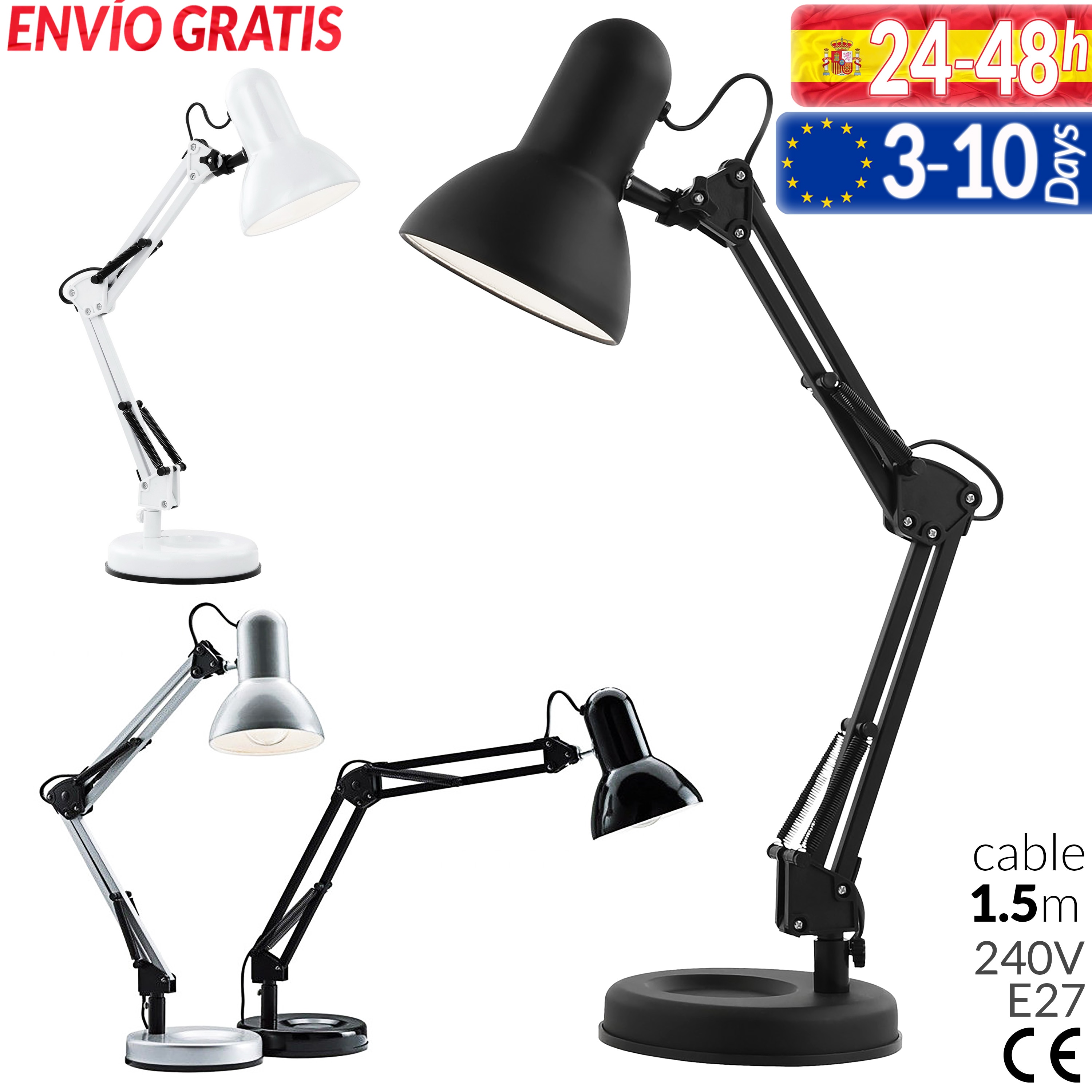 Flexo architect Base E27 table Lamp 40w Desk Lamp office office lighting Youtubers Gamers work rest