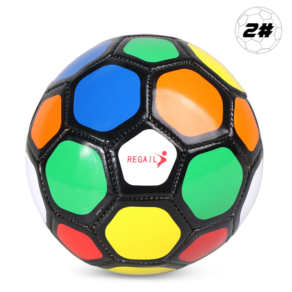 Størrelse 2 fodbold fodbold kamp træningsbolde oppustelig fodbold træningsbold til børn studerende: Farverig