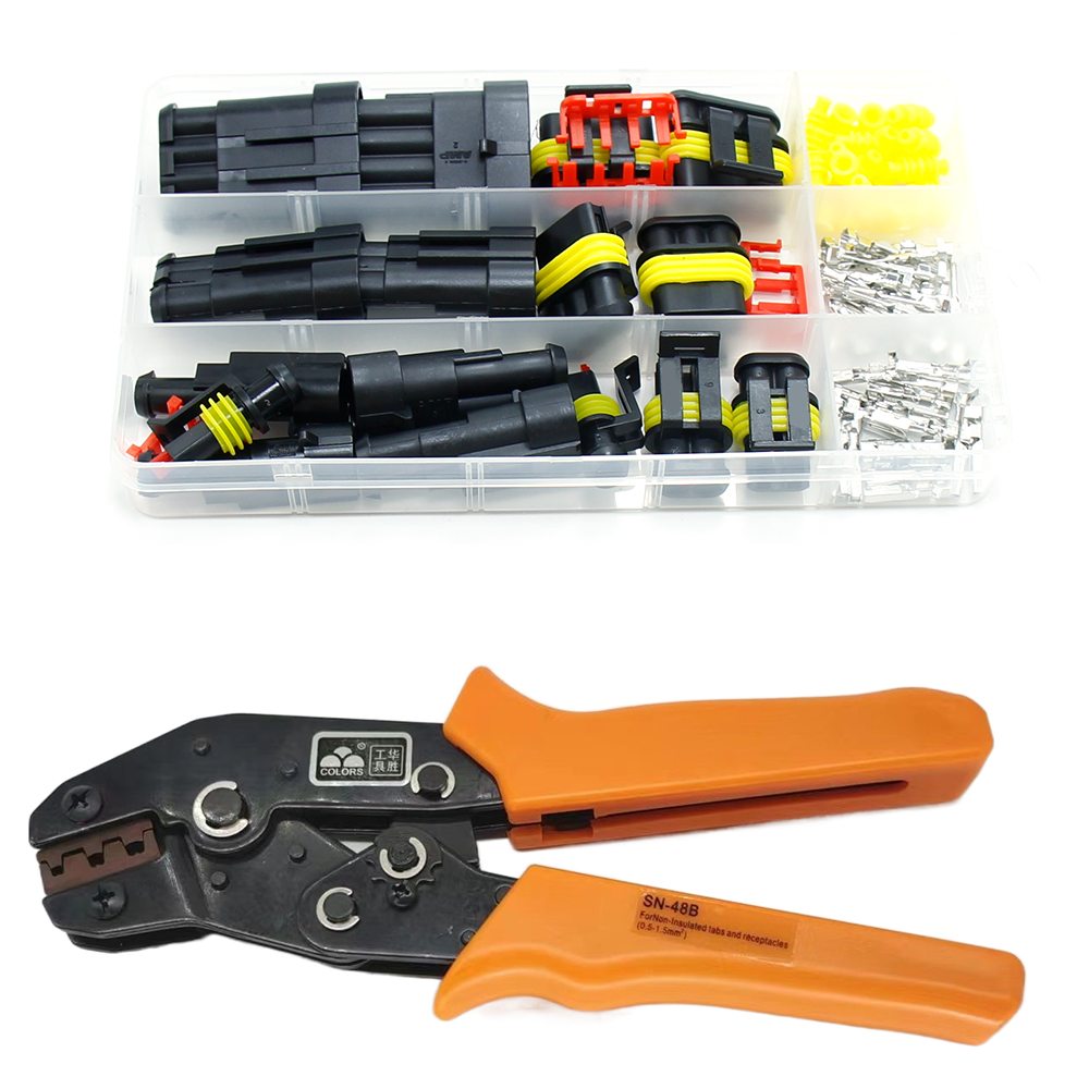 Wasserdichtes steckverbinder-set für kfz-kabel 6 schnellverbinder 3 elektrische verkabelung im auto 5 autodichtungsbuchse 2 1 4 pin-stecker-set: Silber