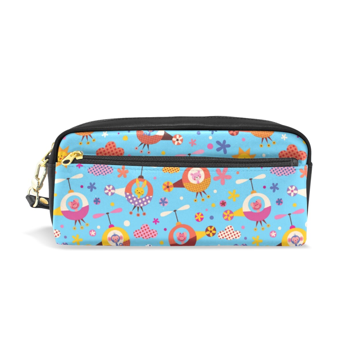 Dinosaur print PU leather Pencil Case School Pencil Case for Boy Girl Simple Large-capacity Pencil Cases Stationery Cosmetic Bag: 05