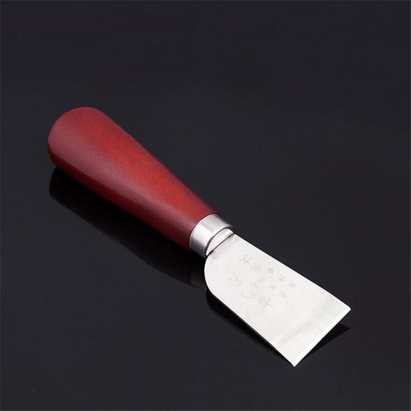 Trimmes diy leer snijgereedschap roestvrij staal + massief hout leer mes lemmet leer gereedschap