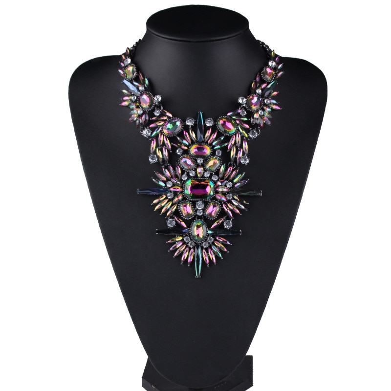 MYDANER-Collar grueso multicolor con diamantes de imitación para mujer, Gargantilla, joyería