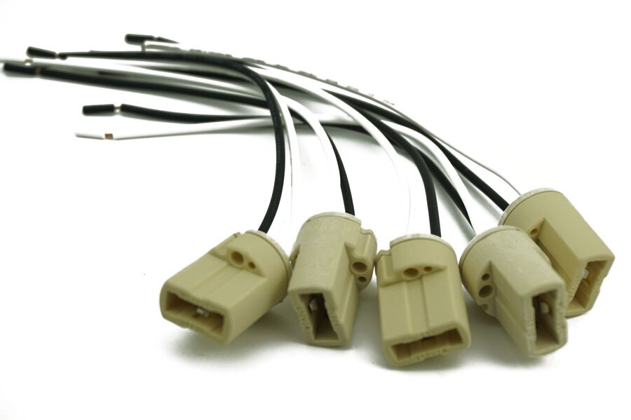 6 stk/parti  g9 ovnslampe halogenlampe lyspære sokkel adapter med 15cm kabler