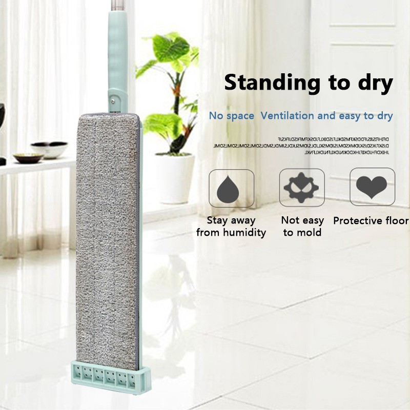 Balai serpillière plat avec manche en acier inoxydable, outil de nettoyage pour la maison et le bureau, tampon microfibre pour le nettoyage du sol de la cuisine