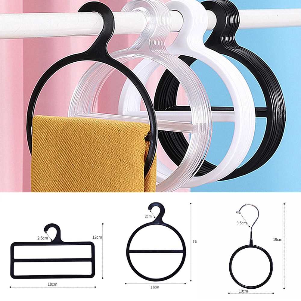 Mini cintre rond ovale en plastique, 1 pièce, créative, noir/blanc/Transparent, 1/2 couches, écharpe, cintre antidérapant,