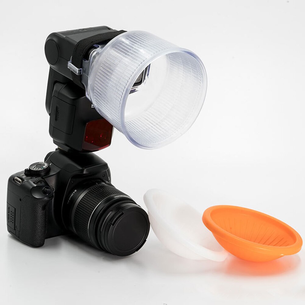 Durable Photography Studio Lamp Shade Set Strobe Accessory PVC Simple Strobe Light Indoor Flash Standard Reflector Diffuser