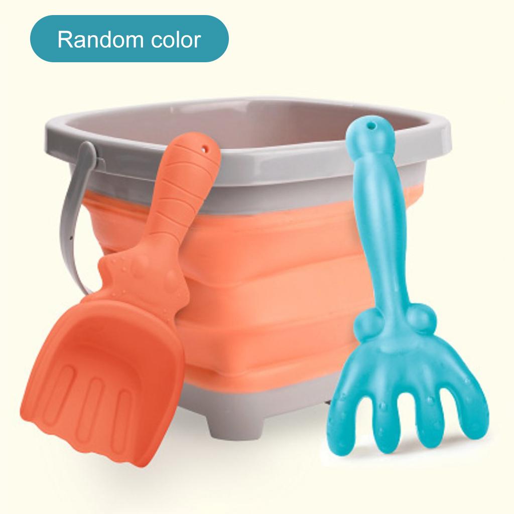 Opvouwbare Emmer, 3Pcs Opvouwbare Emmer Emmer Opvouwbare Emmers Met Hark En Schop Voor Kids Strand Spelen Camping Gear Water