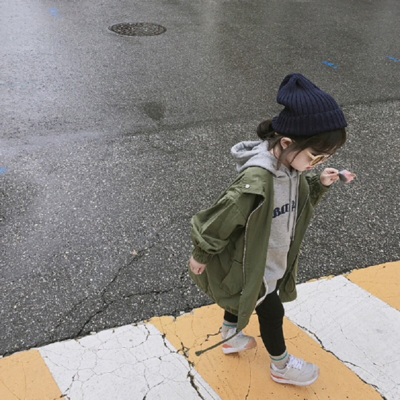 Spring Autumn Girls Windbreaker Jackets Coats Baby Girl Hooded Outwear Kids Clothes Children's Thin Jacket Clothing