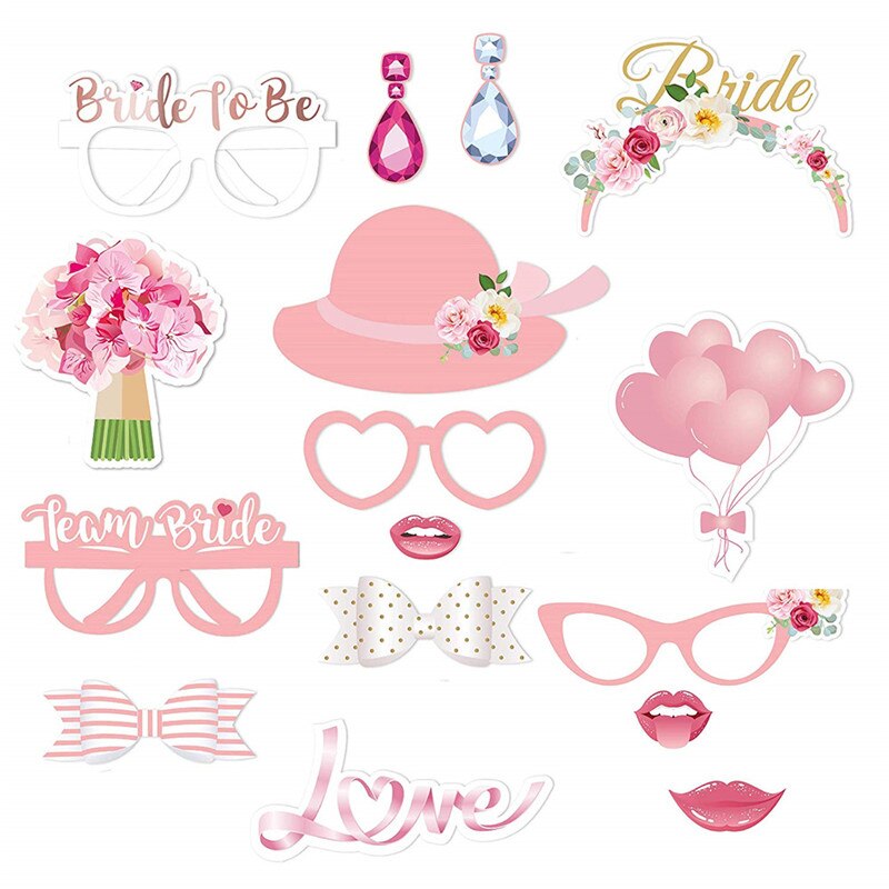 Wedding Bridal Shower Photo Booth Props ,Engagement Decorations, Party Supplies for Bachelorette, Bride Parties and Engaged