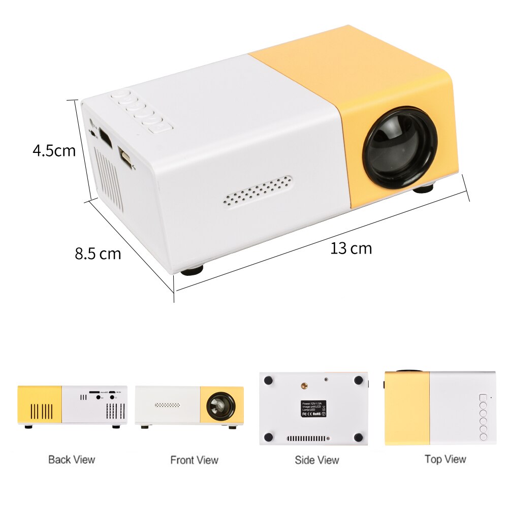 Salange mini proyector LED YG300 Pro, reproductor multimedia de vídeo para el hogar, portátil, con HDMI, USB, 1080P
