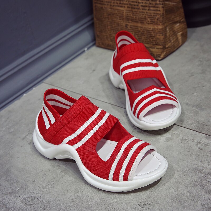 sommer Frauen Sandalen lässig Keile Komfortable Gittergewebe Atmungsaktive Schuhe Frau lässig Plattform Sandalen frauen schuhe mujer & 104