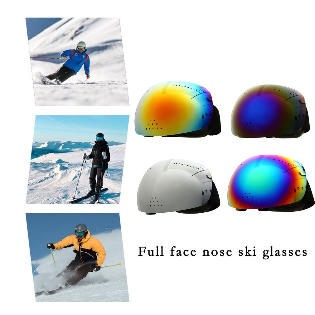 Ski Goggles Large Spherical Surface Full Face Nose Shield Snow Goggles Double Anti-fog Ski Durable Goggles