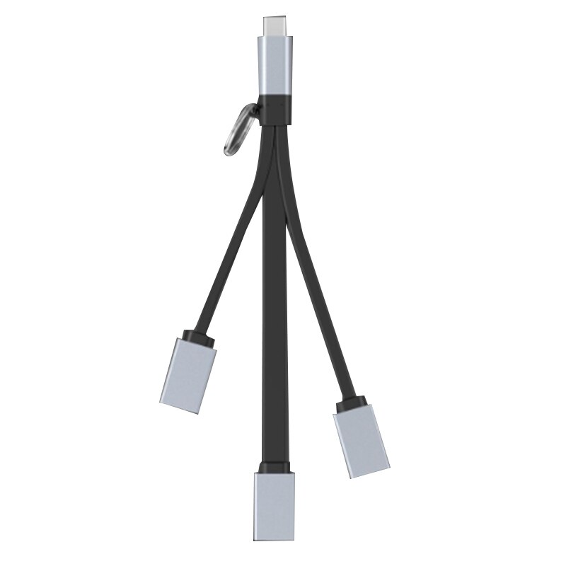 Hub USB C, adaptador OTG de Cable tipo C con 3 puertos USB, Cable de extensión portátil USB C para teléfonos móviles, portátiles, rectos