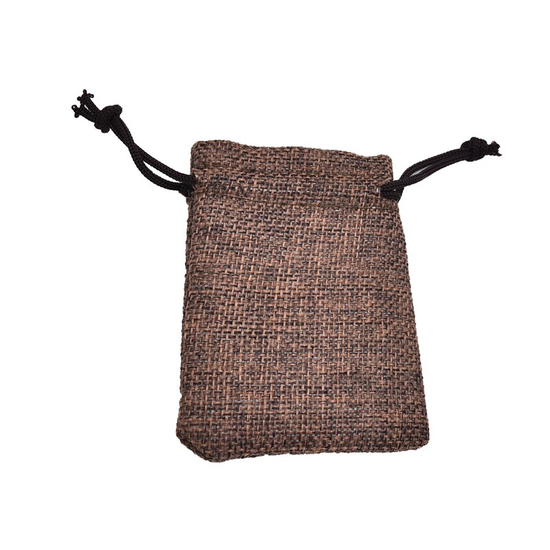 10*14Cm Linnen Hessische Sack Sieraden Pouch Koord Zakken Koord Zakken 10 Stuks: coffee
