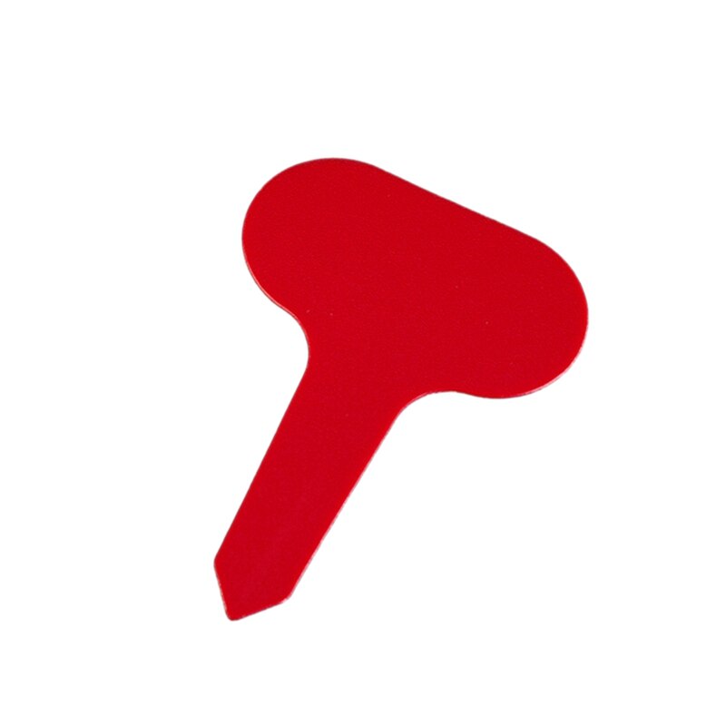 100Pcs T-Type Plant Markers Kleurrijke Pvc Plant Tags Tuin Kwekerij Label Plant Tags Waterdicht Tuinieren Tags Kas markers: Red