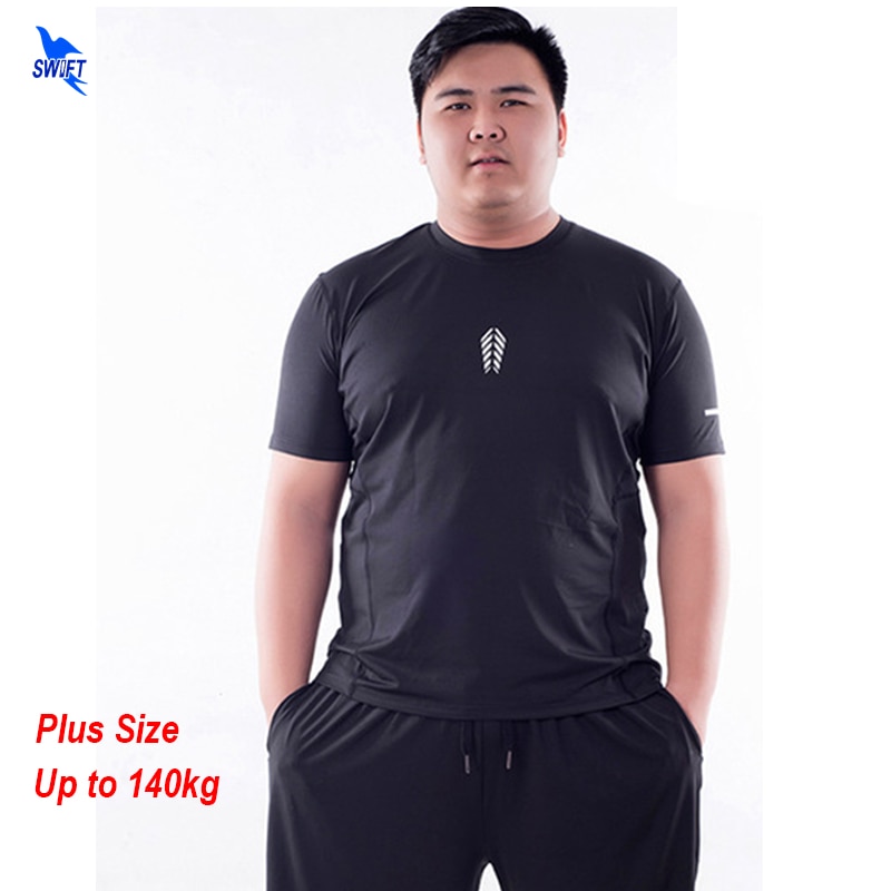 5XL/6XL schnell trocken Kompression Shirt Herren Sport Atmungsaktive Kurzarm Lauf T-Shirt elastisch Fitnessstudio Fitness oben T Plus größe