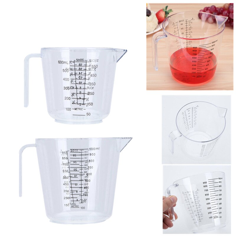 Plastic Clear Graduated Measuring Cup with Handle For Restaurant Cooking Baking Tools Kitchen Utensils Liquid Measure Jug Cup