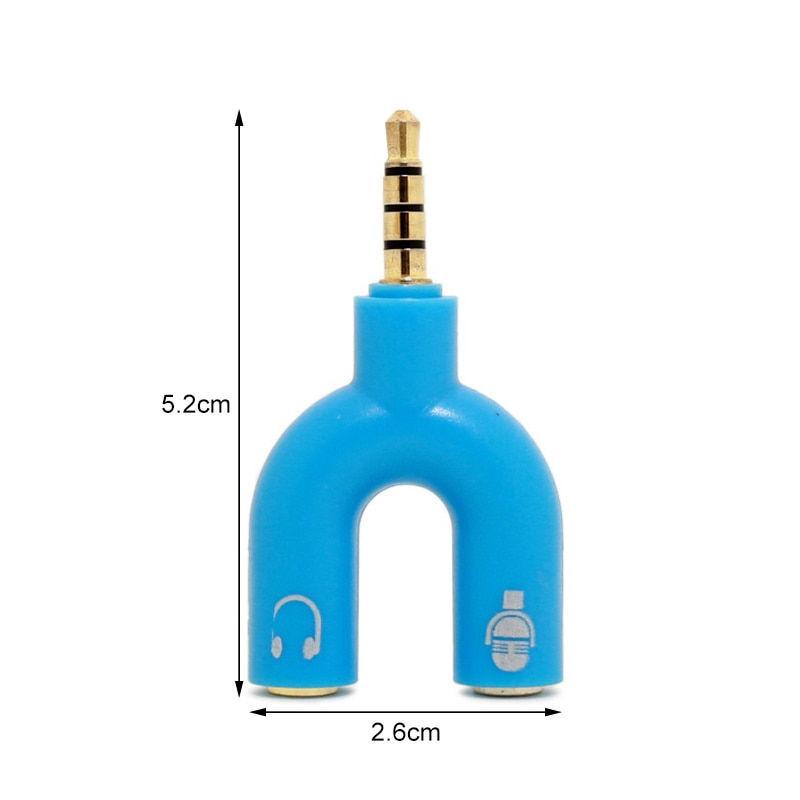 Hörlurskontakt konverter 3.5mm stereo splitter ljud till mikrofon & headset jack plug adapter 2 way u för mobiltelefon surfplatta