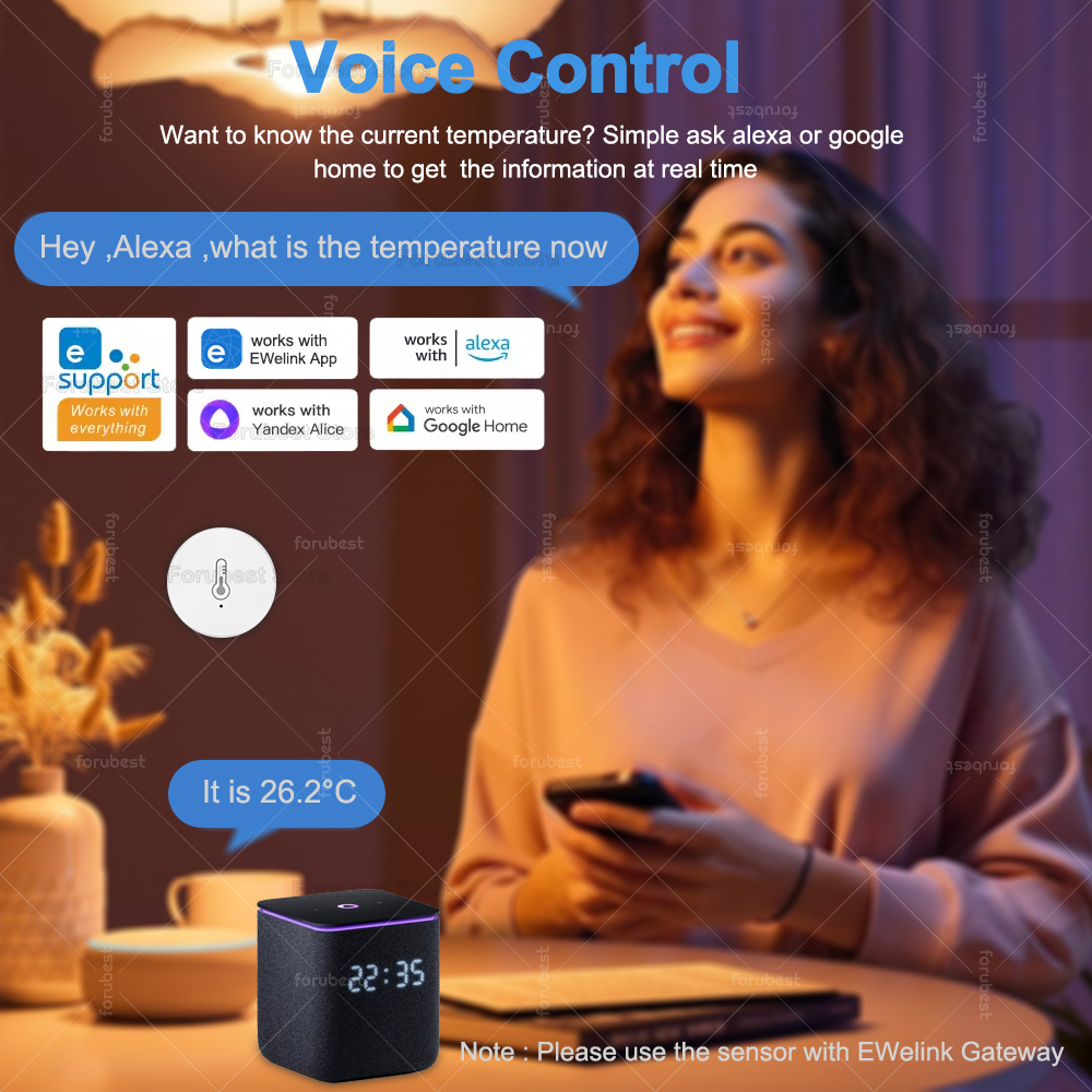 EWelink Zigbee Temperature and Humidity Sensor Smart Home Automation Real-time Monitoring Works With Alexa Google Home Assistant