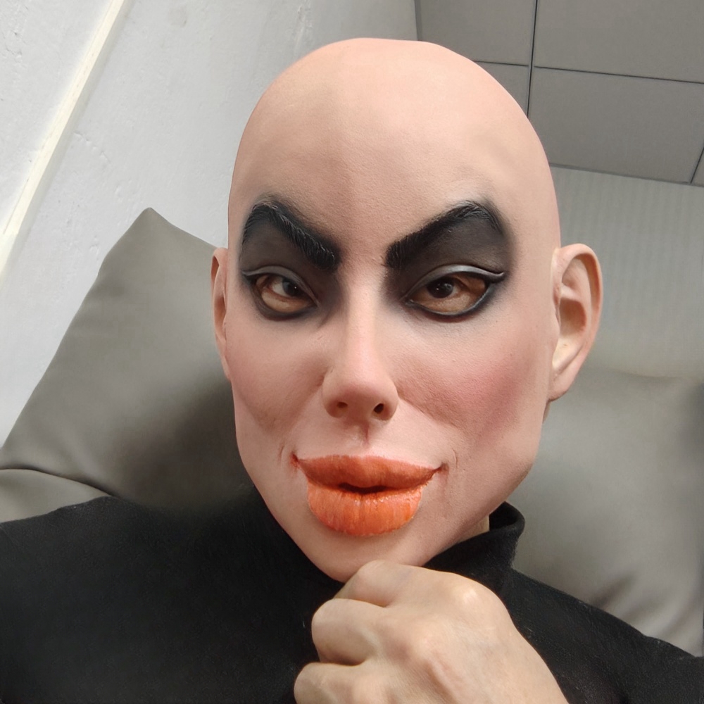 sexy Promi-Gesichtsmaske, Schauspielerin, menschliches Gesicht, Latexmasken, realistisches hässliches Mädchen, Verkleidung, Mottoparty, Requisit, Kopfdesign mit Glatze