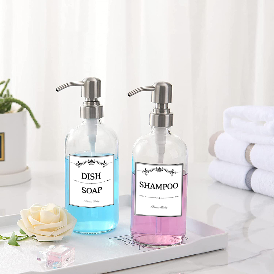 Étiquettes distributeur de savon étanche, étiquette autocollante, ferme, salle de bain, cuisine, savon pour les mains, shampoing, Lotion, après-shampoing, 12 pièces/ensemble