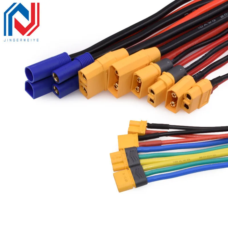 RC Batterij Oplader 18 AWG 16AWG 12AWG 10AWG XT60 XT90 EC5 Plug Mannelijke Vrouwelijke Verlengkabel Draad Connector 10 CM/20 CM/30 CM