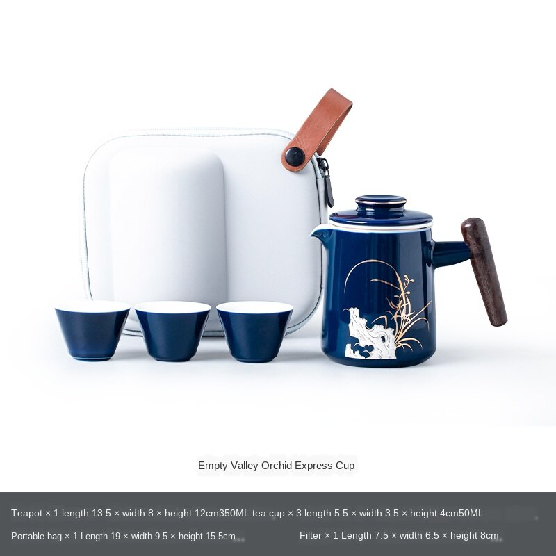 Ceramic express cup one pot three cups anti scald portable bag travel Kung Fu tea set set outdoor teapot: A3