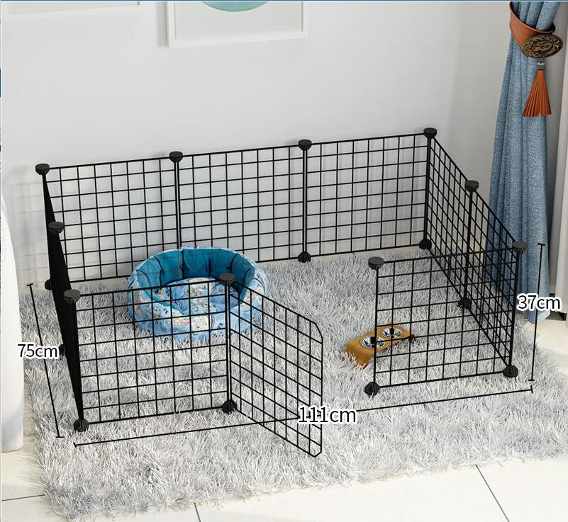 Pet Box Ijzeren Hek Puppy Kennel Opvouwbare Huis Oefening Training Puppy Kitten Ruimte Honden Levert Konijnen Cavia Kooi: 10pcs with door