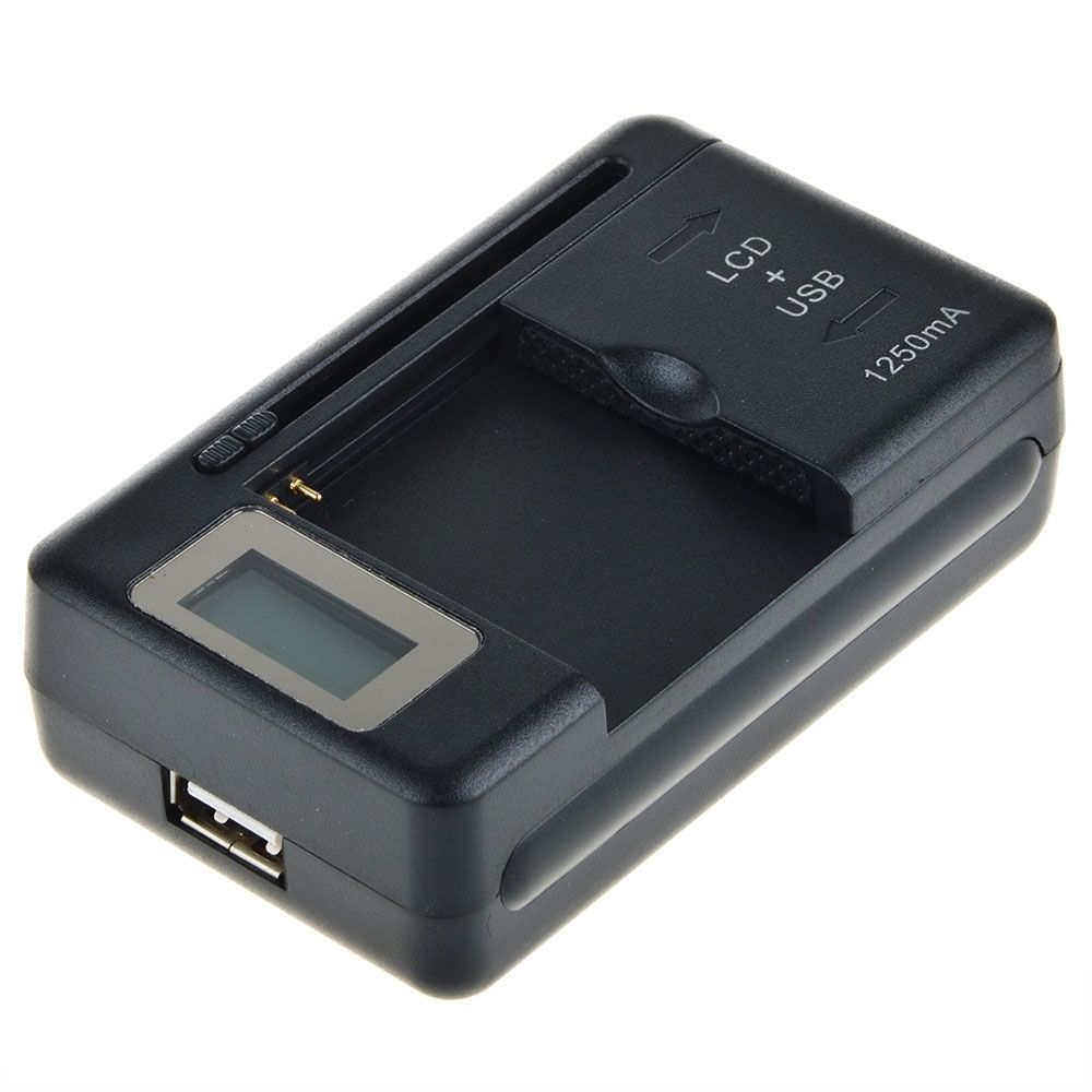 Universal LCD Screen USB AC Phone Battery Li-ion Home Wall Dock Travel Charger