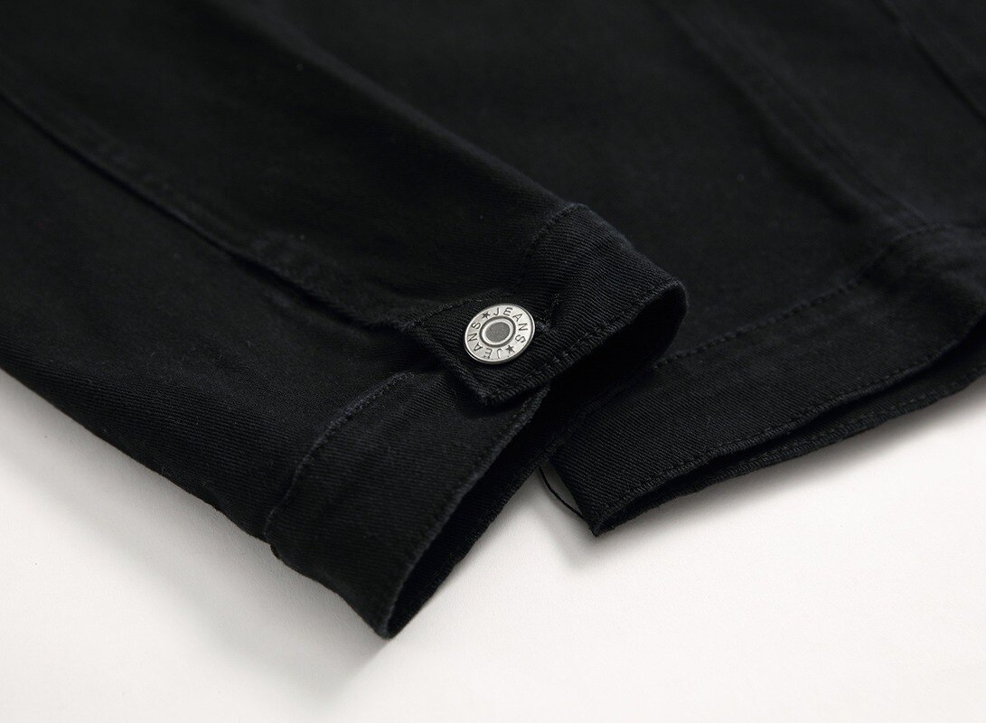 Männer Jacke Jacke Schwarz und Weiß Zwei-farbe schlank-passen herren Jacke Herbst und Winter Denim jacke Lange-ärmeln Jacke