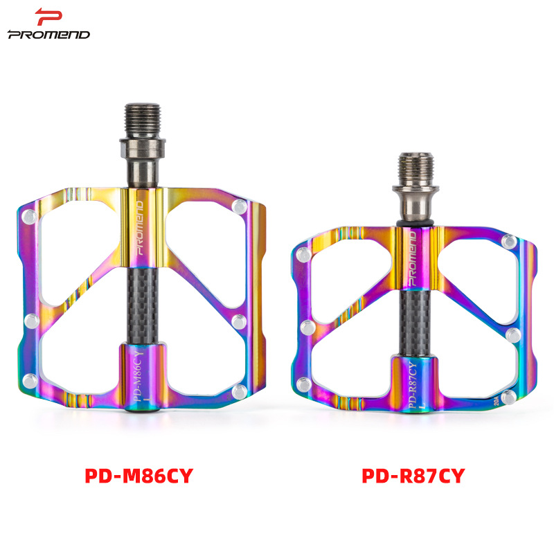 Promend Mtb/Racefiets Kleurrijk Koolstofvezel Pedaal Anti-Slip Ultralichte Mountainbike Big Foot Pedalen 3 Lagers Pedaal Vtt