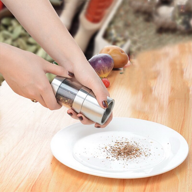 Handleiding Zout Pepermolen Grinder Rvs Kruiden Muller Keuken Tool Accessoires Slijpen Fles Spice Sauce Grinder