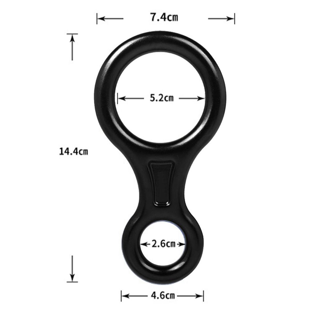 Udendørs aluminiumslegering klatring 8 ord løkke 30kn løfte ring nedstigning reb ring udstyr rigging rappelling udstyr: Sort