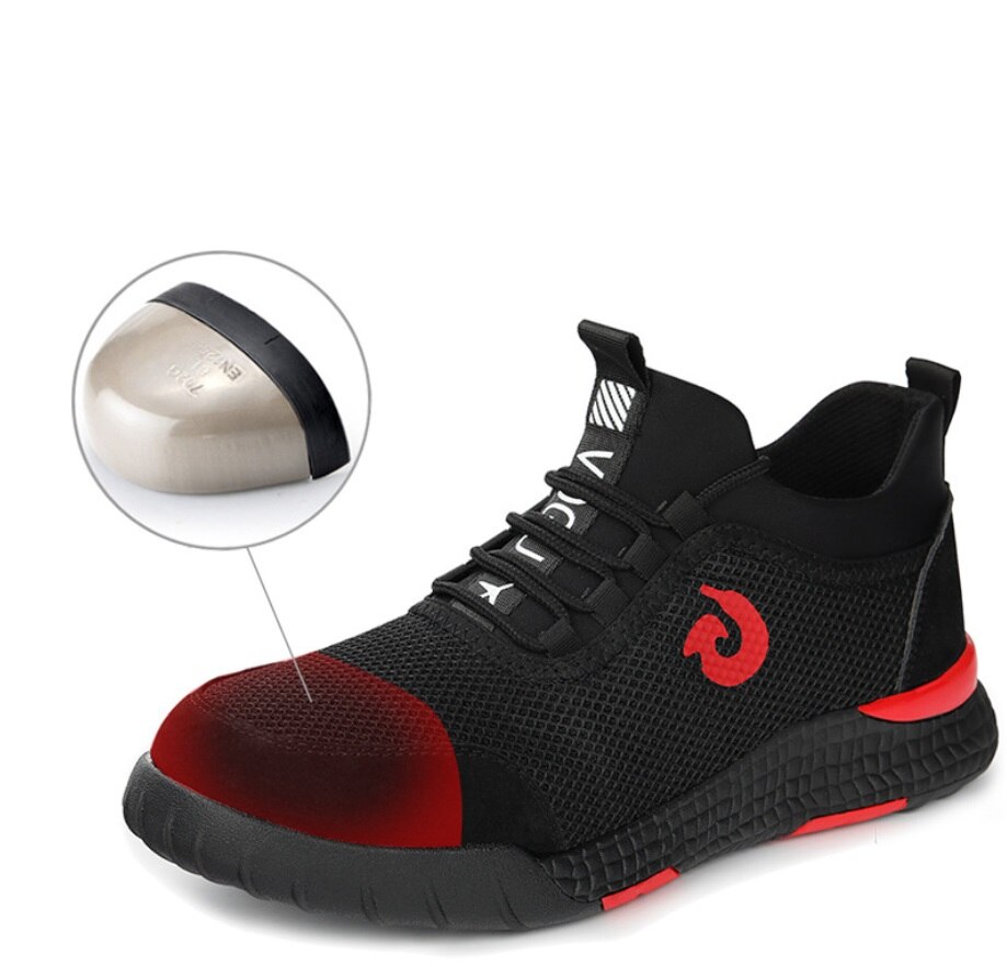 Mannen Ademend Stalen Neus Veiligheidsschoenen Mannen Outdoor Anti-slip Staal Punctie Proof Bouw Laarzen Werkschoenen