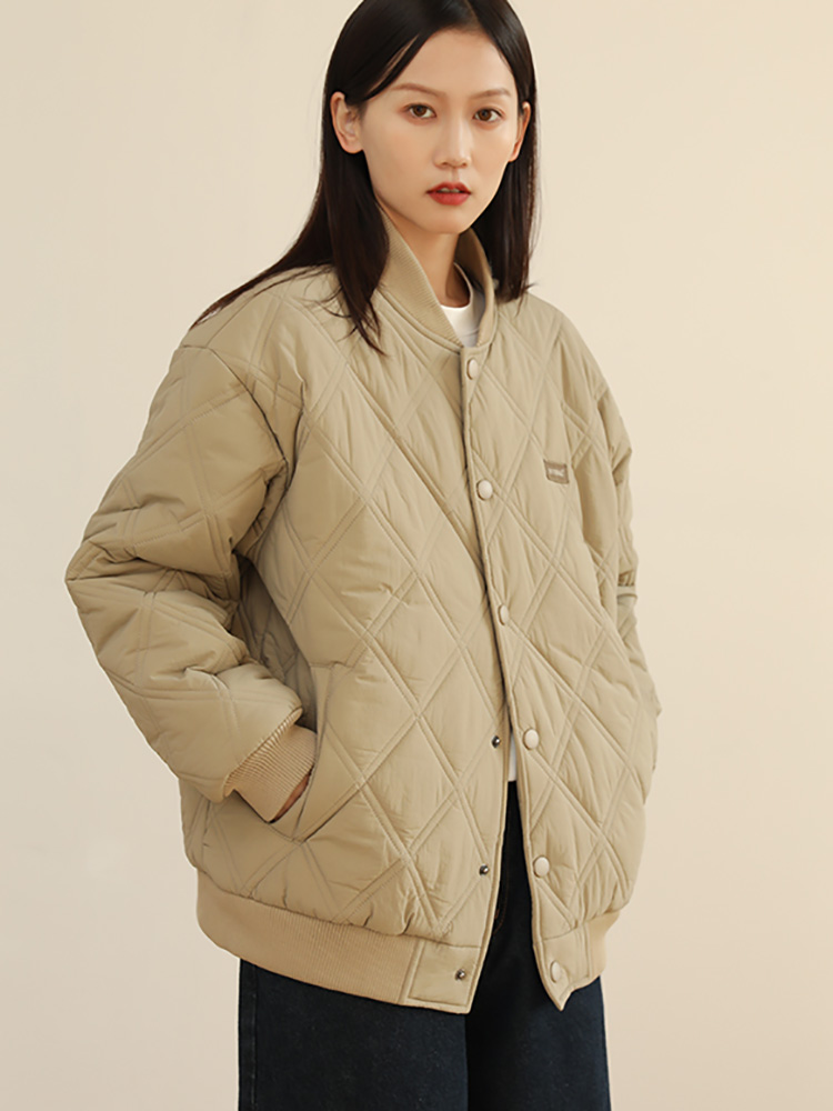 Verdikte Honkbal Uniform Jack Vrouwen Winter 2023 Koreaanse Losse Mode All-Match Oversized Straat Katoenen Jas